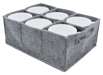 Becherhalter Filz grau mit 6 Tassen