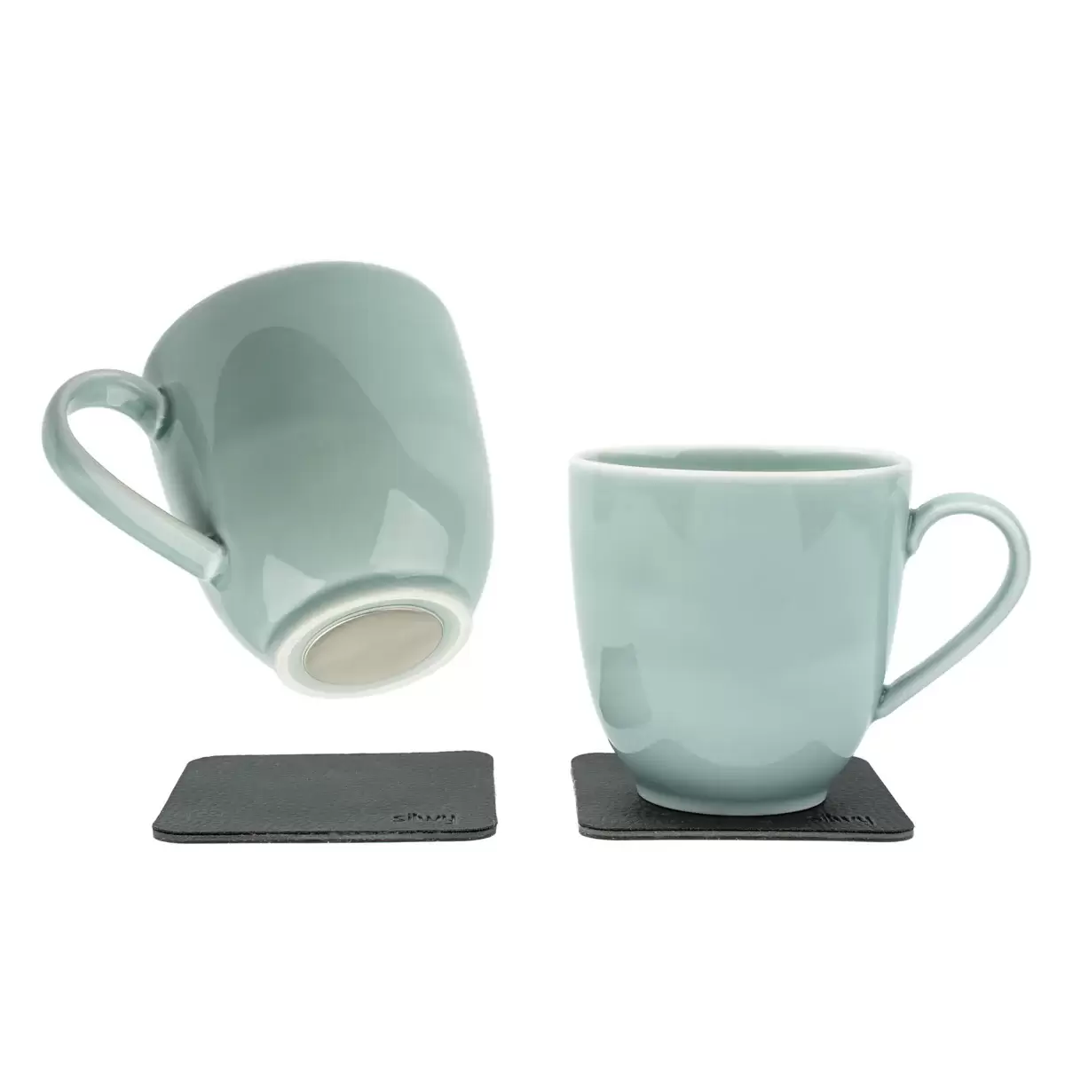 Magnet-Porzellantassen CYAN