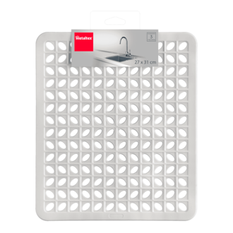 Spülbeckenmatte 31x27cm weiß mit Maßangaben