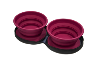 Tiernapf 2er Set Silikon faltbar aufgefaltet