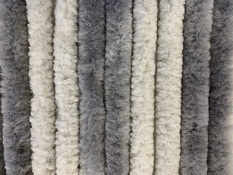 Flauschvorhang grau weiß