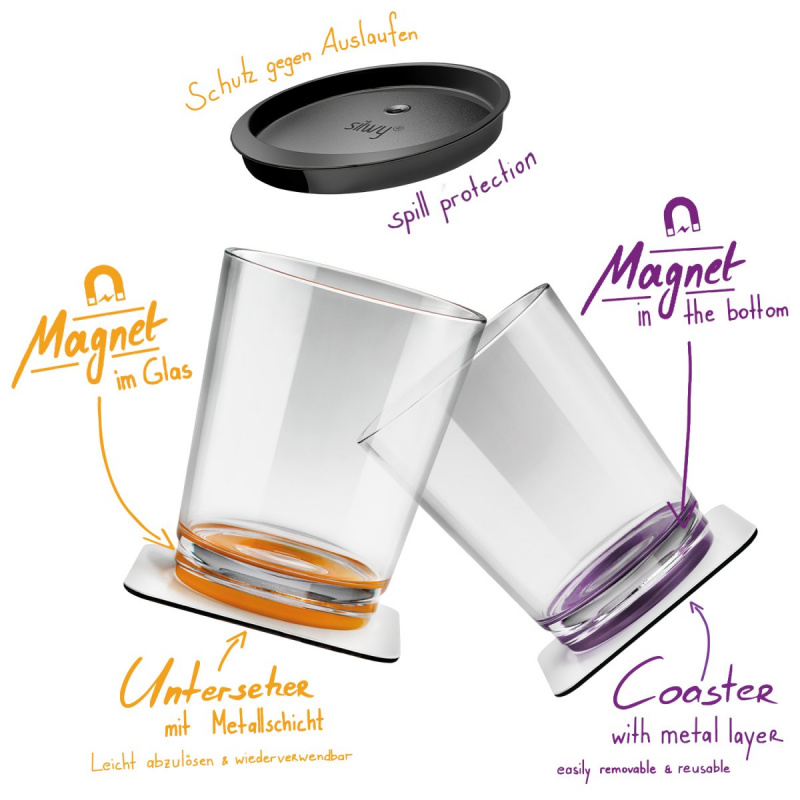 Préservatif Magnétique Pour Verres à Pied - Set De 4 Verre Camping Pour Camping