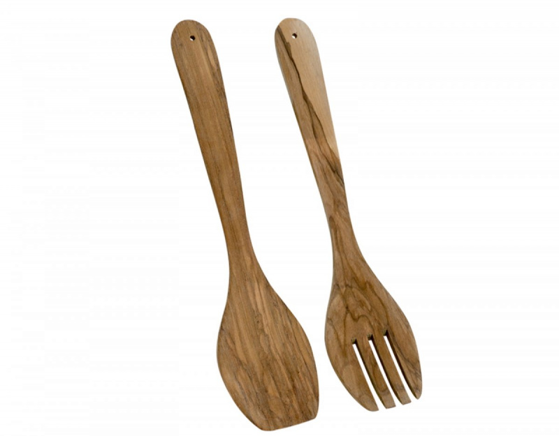 Salatbesteck Olivenholz 30cm