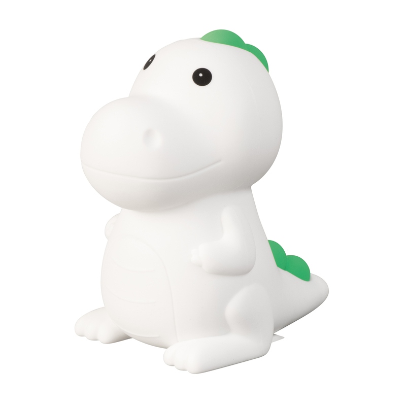 Nachtlicht Dinosauro Weiß mit Grünem Kamm