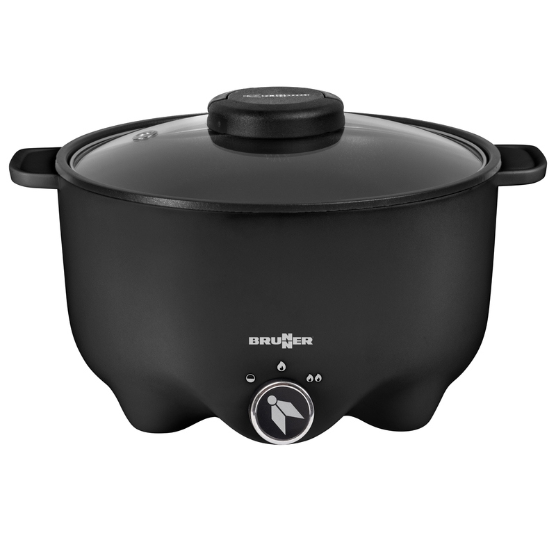 Brunner Gaskkochtopf schwarz mit Deckel