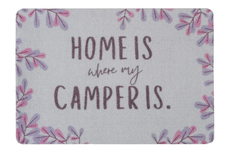 Türmatte mit Schriftzug Home is where my Camper is