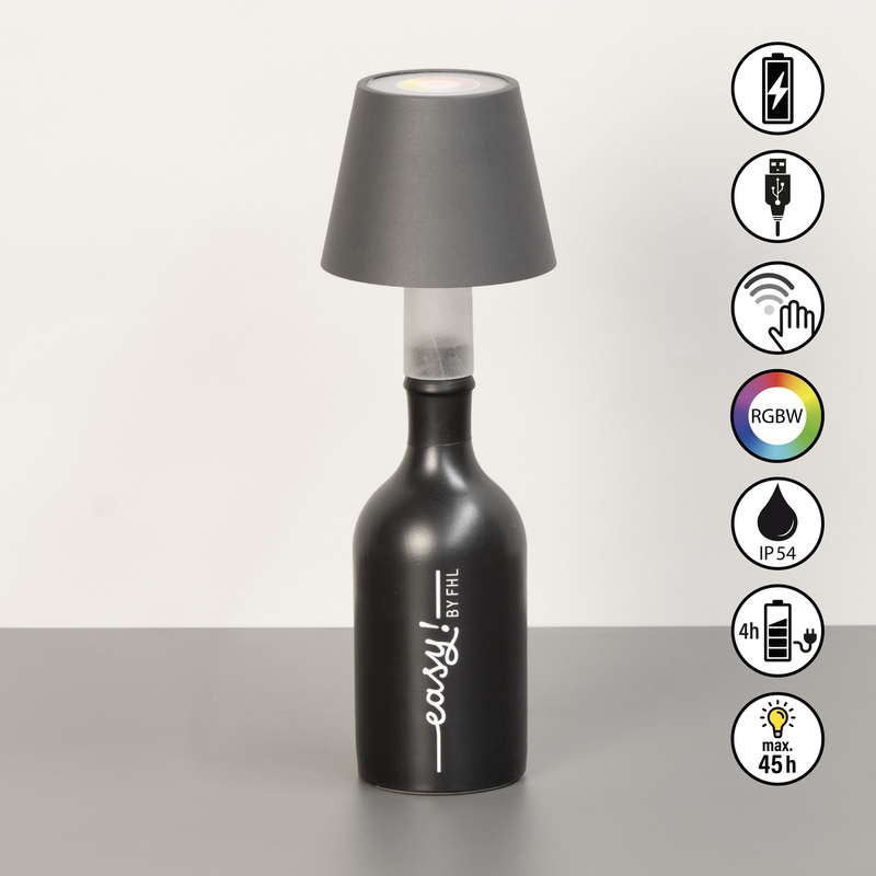 Bottle Lamp sandgrau