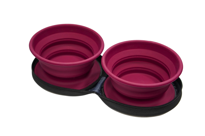 Tiernapf 2er Set Silikon faltbar aufgefaltet