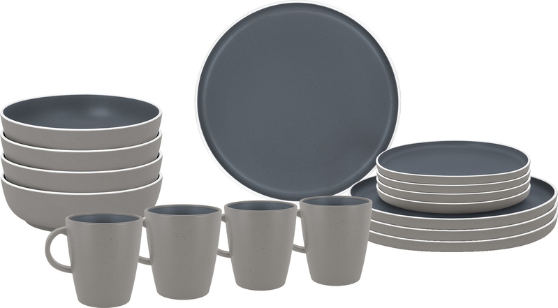 Geschirrset 16 teilig Trilogy Dark
